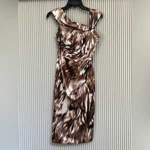 Maggy London Asymmetrical Neckline Cocktail Dress